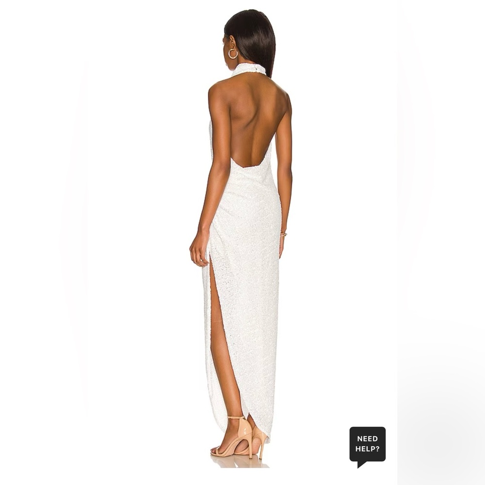 Amanda Uprichard x REVOLVE Samba Gown in White Sequin, size S, NWOT